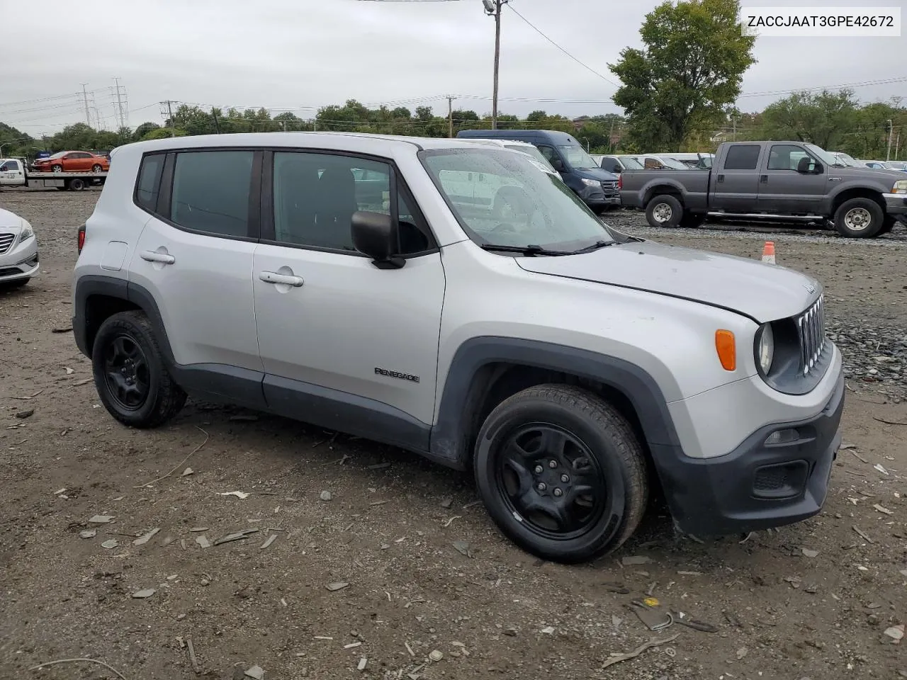 2016 Jeep Renegade Sport VIN: ZACCJAAT3GPE42672 Lot: 72851394