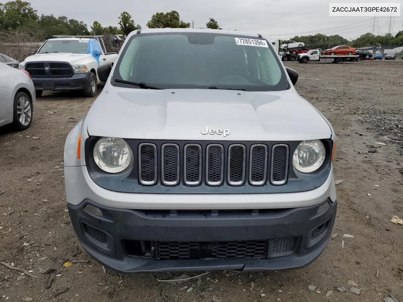 2016 Jeep Renegade Sport VIN: ZACCJAAT3GPE42672 Lot: 72851394