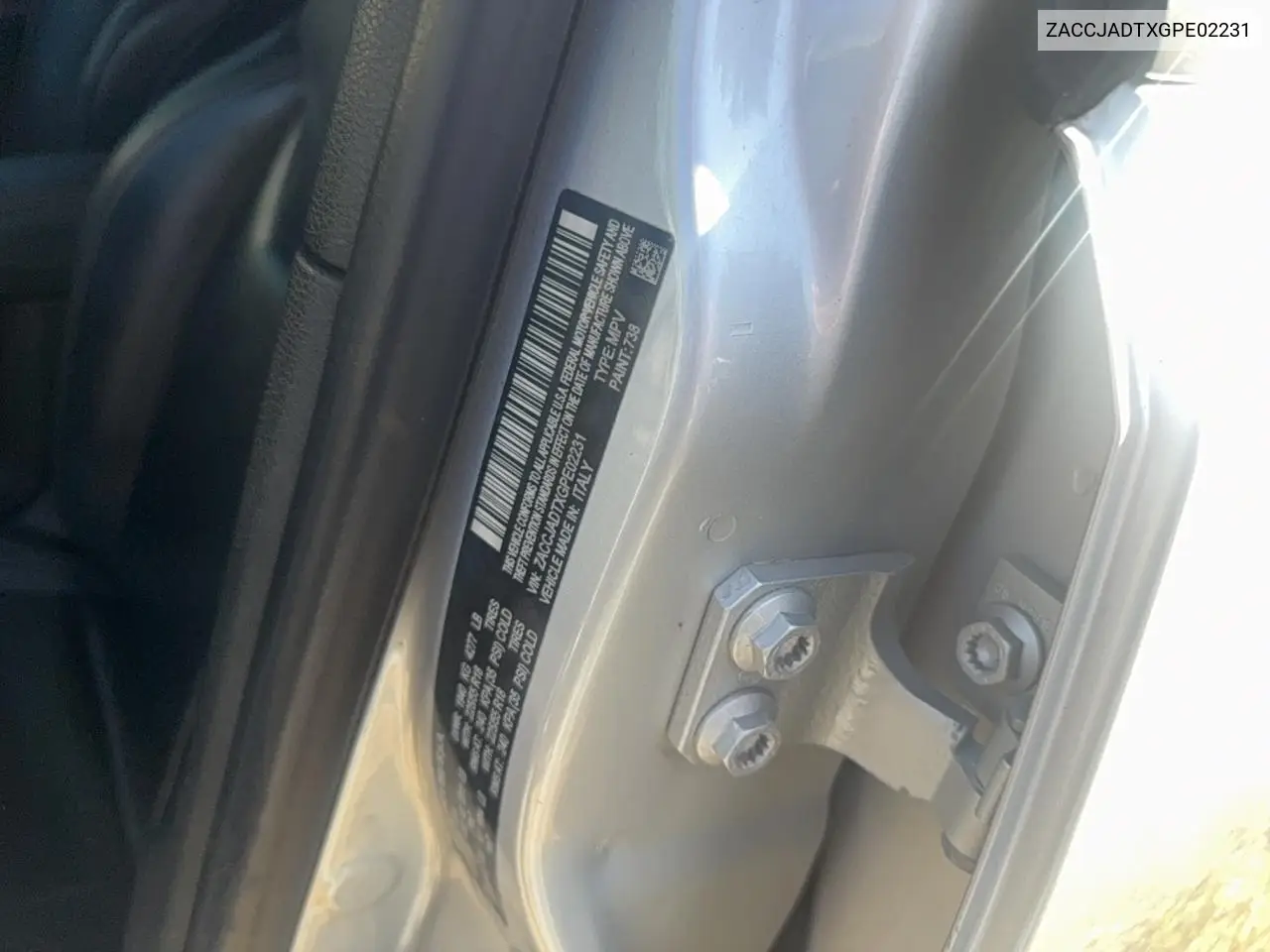 ZACCJADTXGPE02231 2016 Jeep Renegade Limited