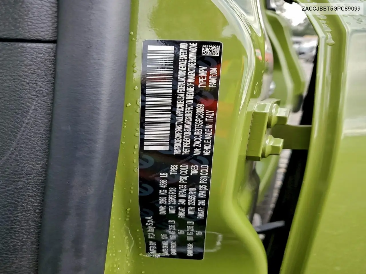 ZACCJBBT5GPC89099 2016 Jeep Renegade Latitude