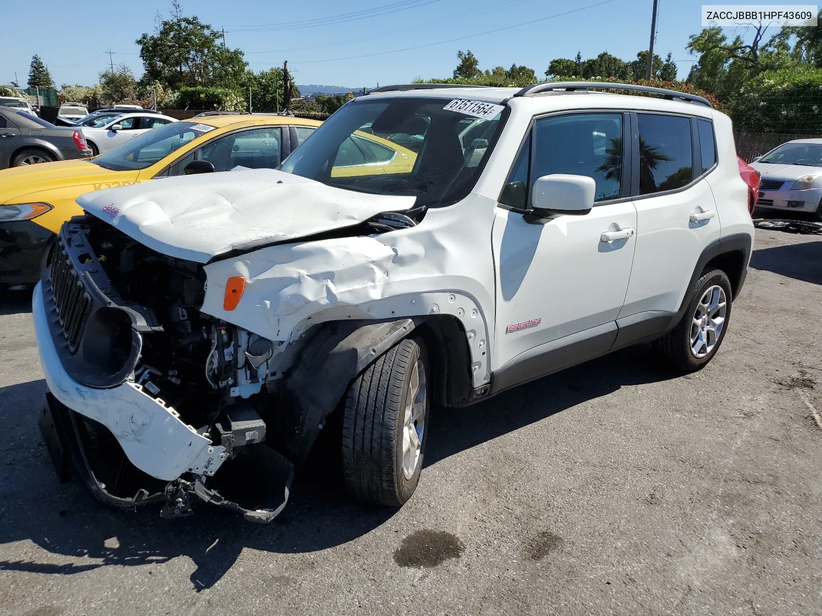 2017 Jeep Renegade Latitude VIN: ZACCJBBB1HPF43609 Lot: 61511564