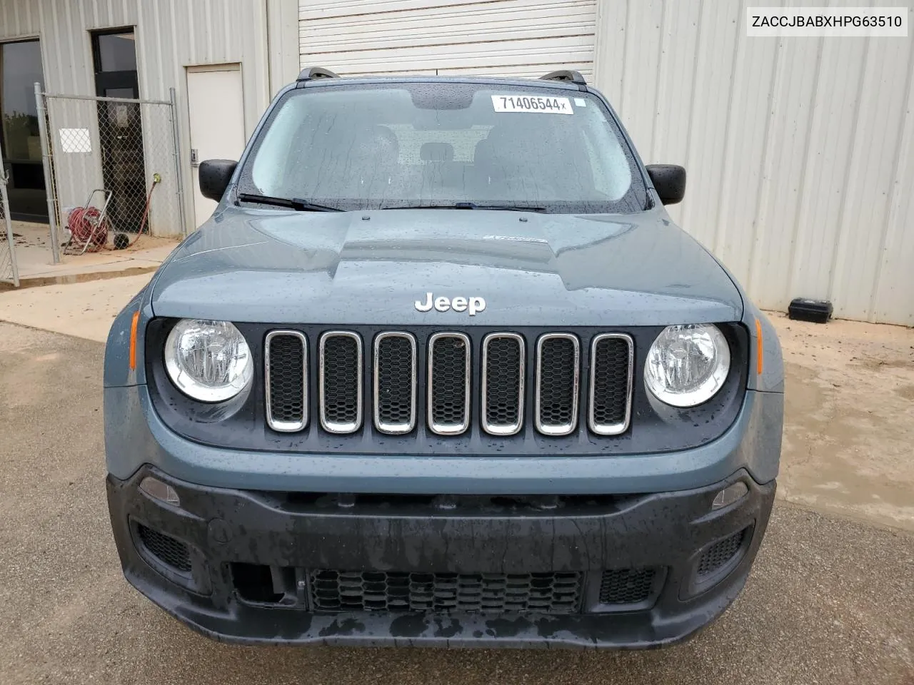 2017 Jeep Renegade Sport VIN: ZACCJBABXHPG63510 Lot: 71406544