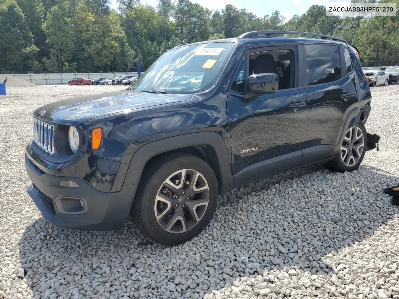 2017 Jeep Renegade Latitude VIN: ZACCJABB3HPF51270 Lot: 72397794