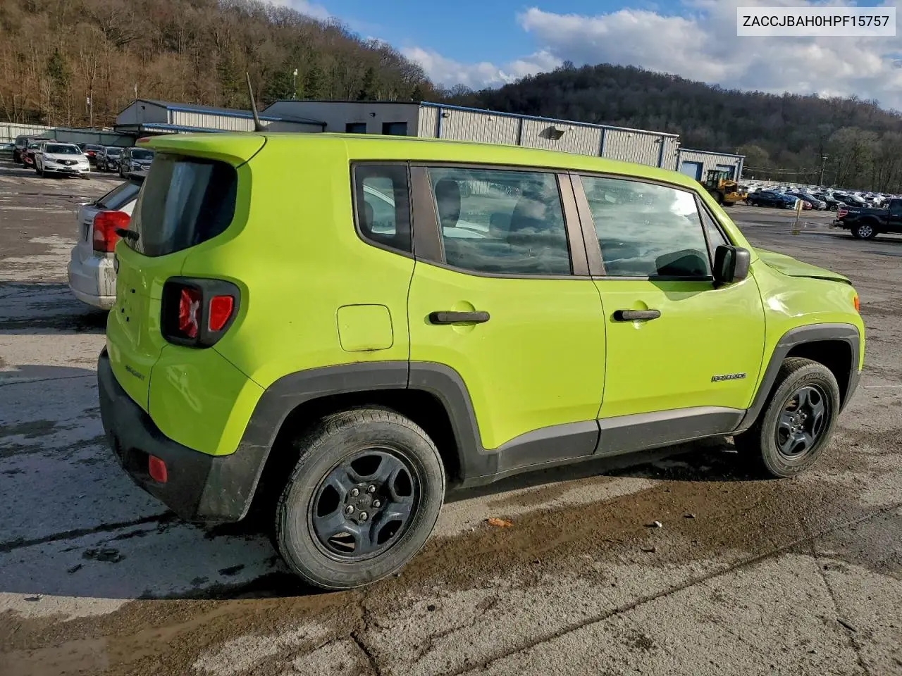 ZACCJBAH0HPF15757 2017 Jeep Renegade Sport