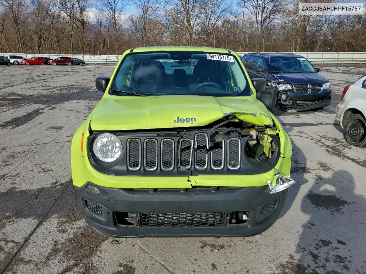 ZACCJBAH0HPF15757 2017 Jeep Renegade Sport