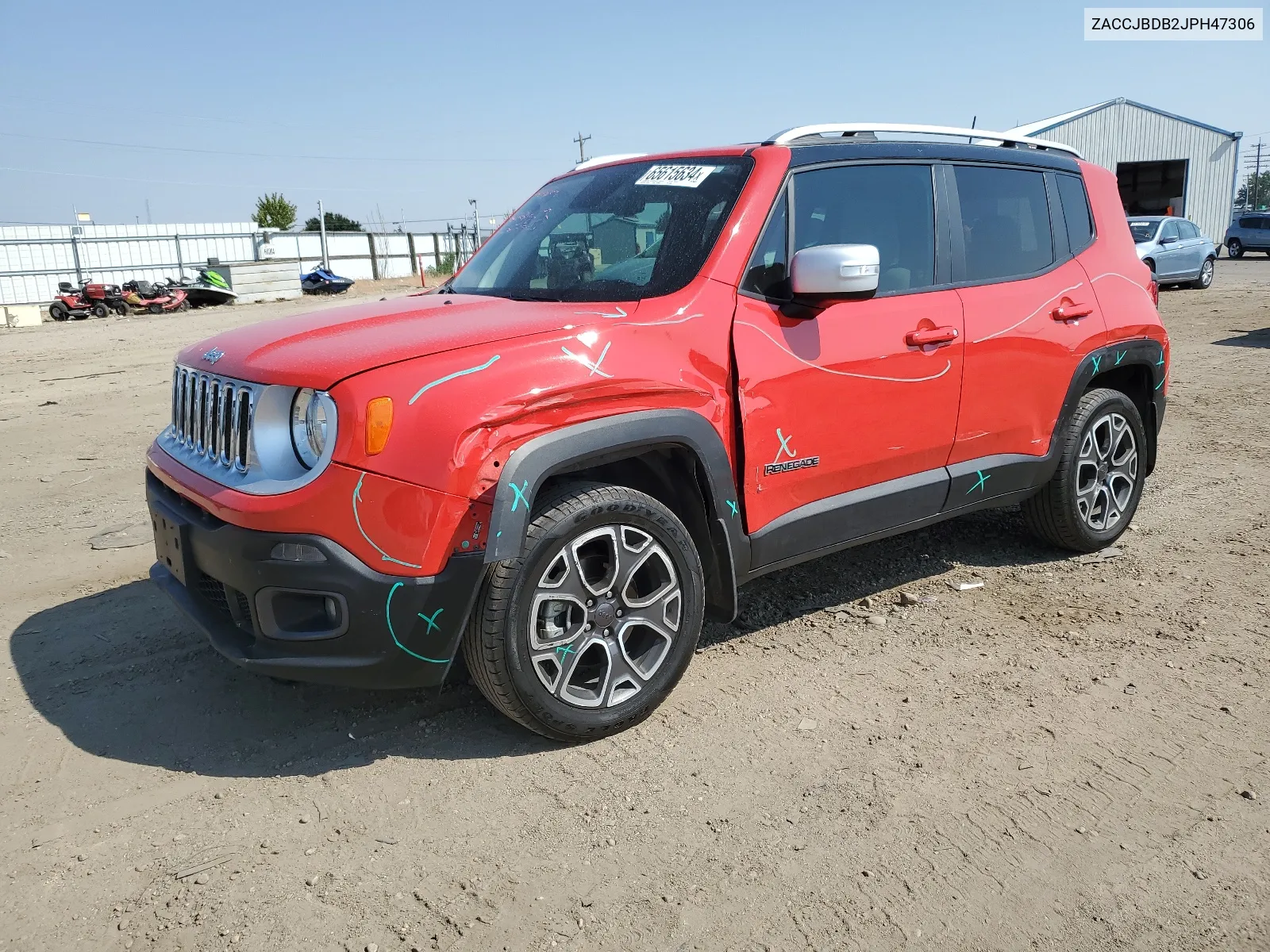 2018 Jeep Renegade Limited VIN: ZACCJBDB2JPH47306 Lot: 65615634