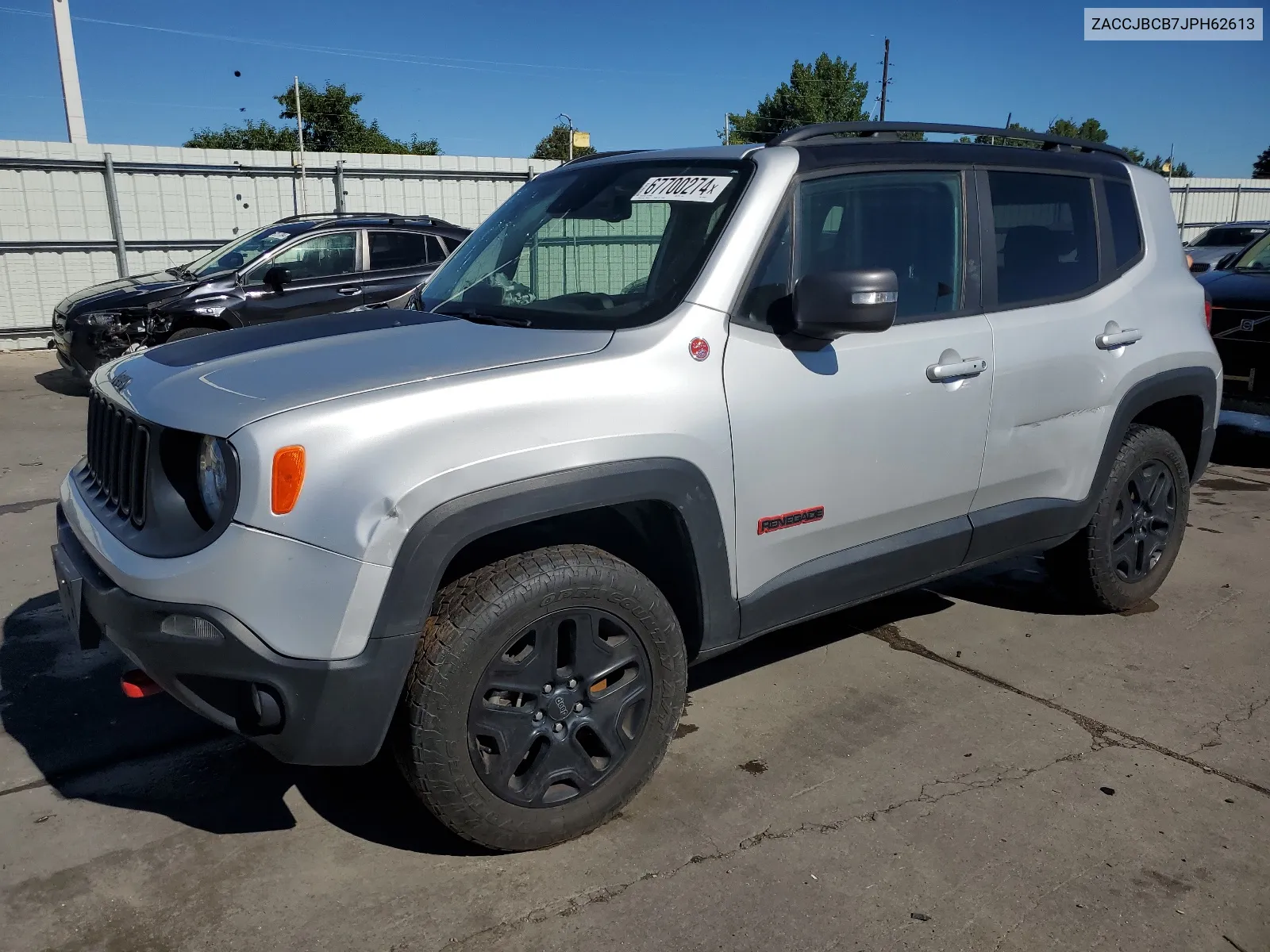 2018 Jeep Renegade Trailhawk VIN: ZACCJBCB7JPH62613 Lot: 67700274