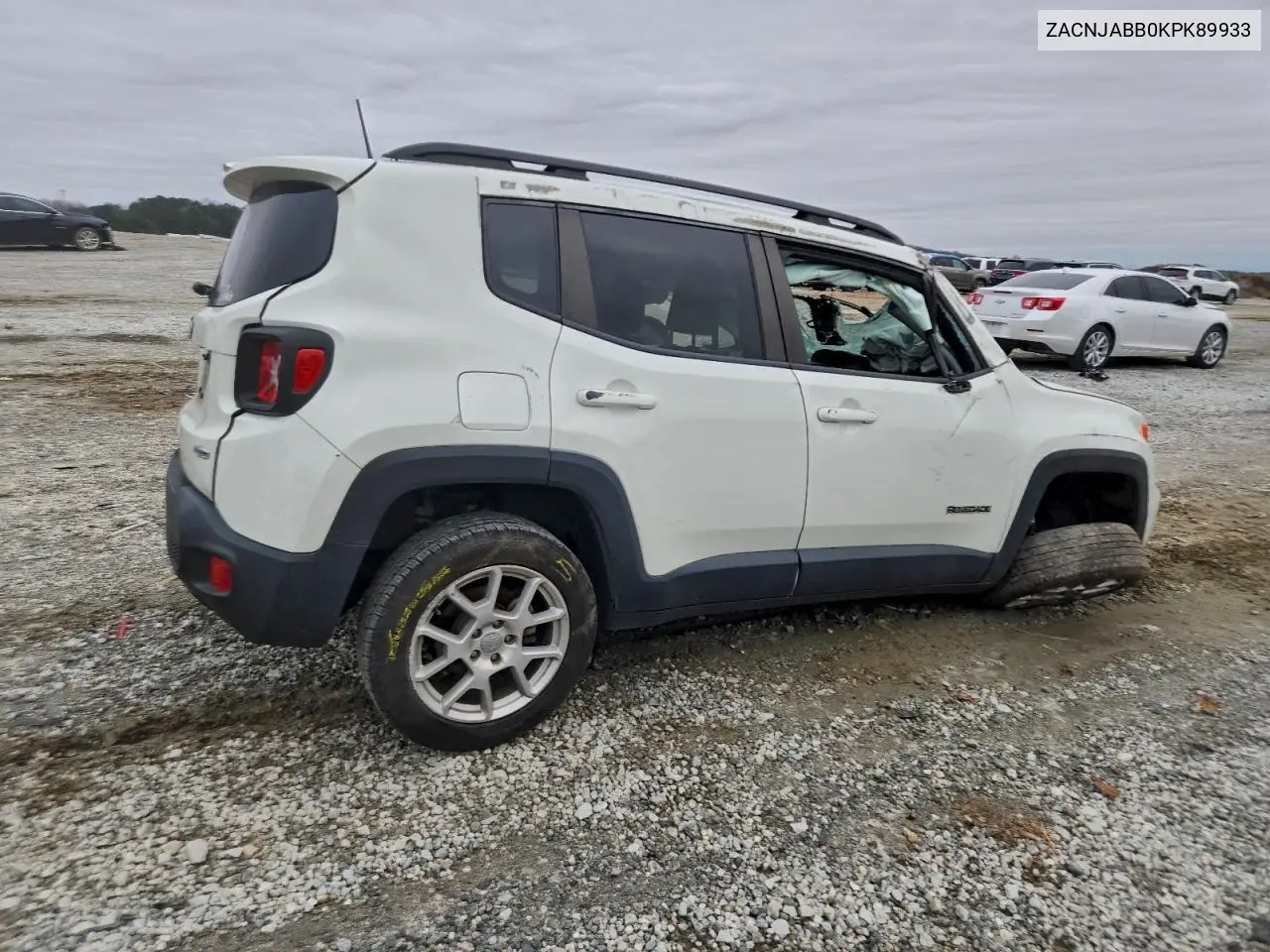 ZACNJABB0KPK89933 2019 Jeep Renegade Latitude