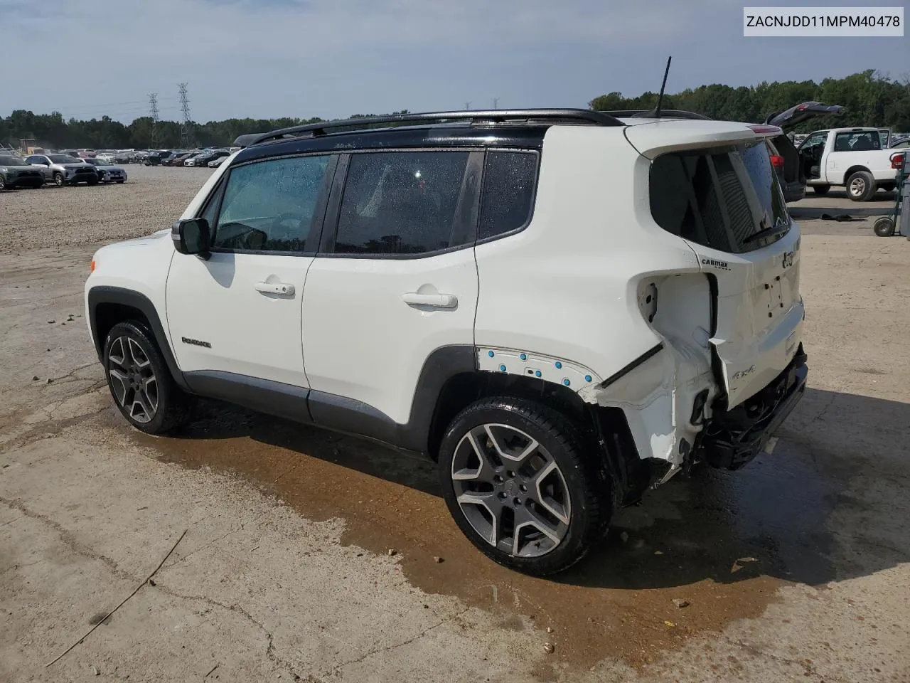 ZACNJDD11MPM40478 2021 Jeep Renegade Limited