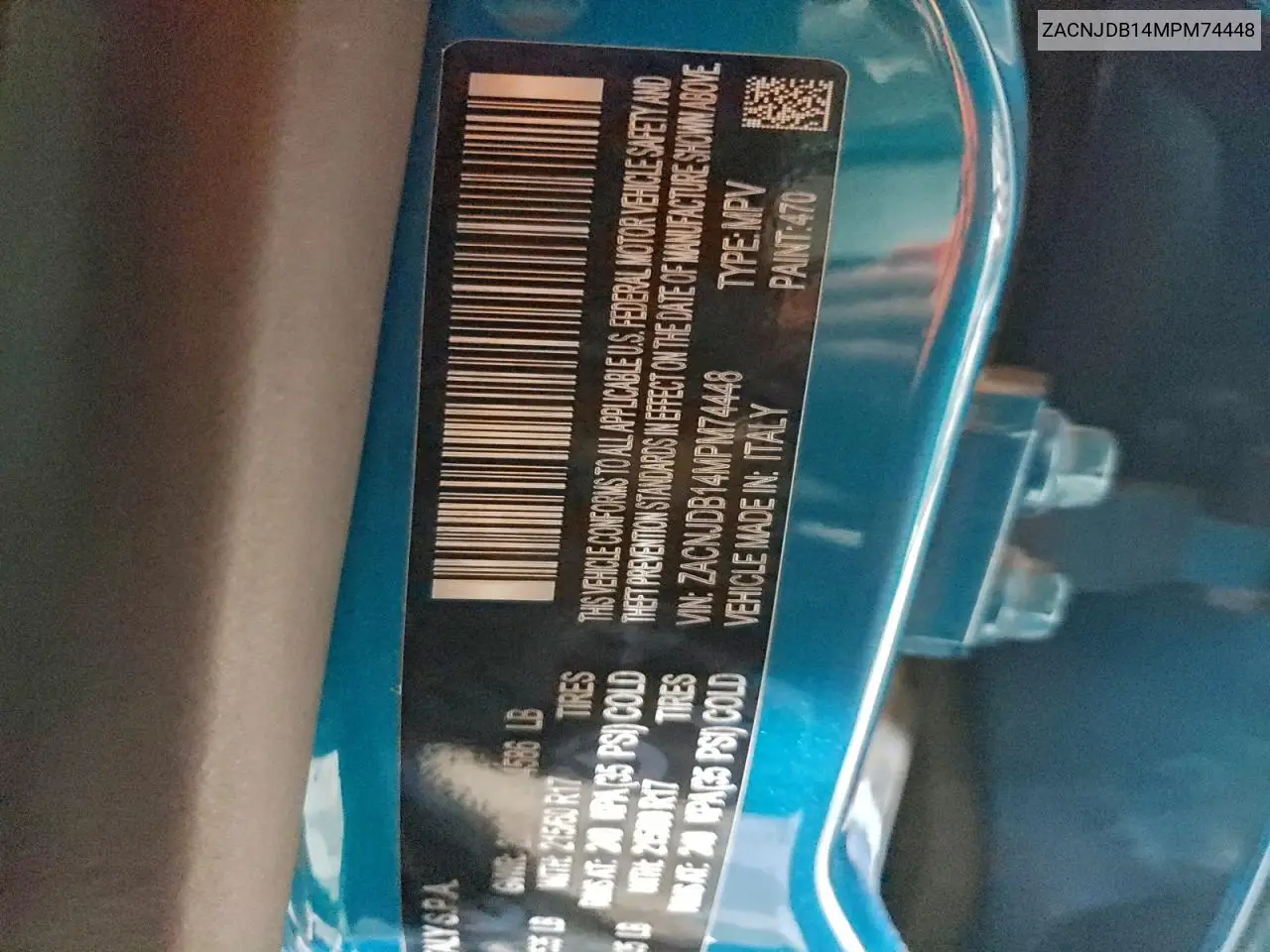 ZACNJDB14MPM74448 2021 Jeep Renegade Latitude