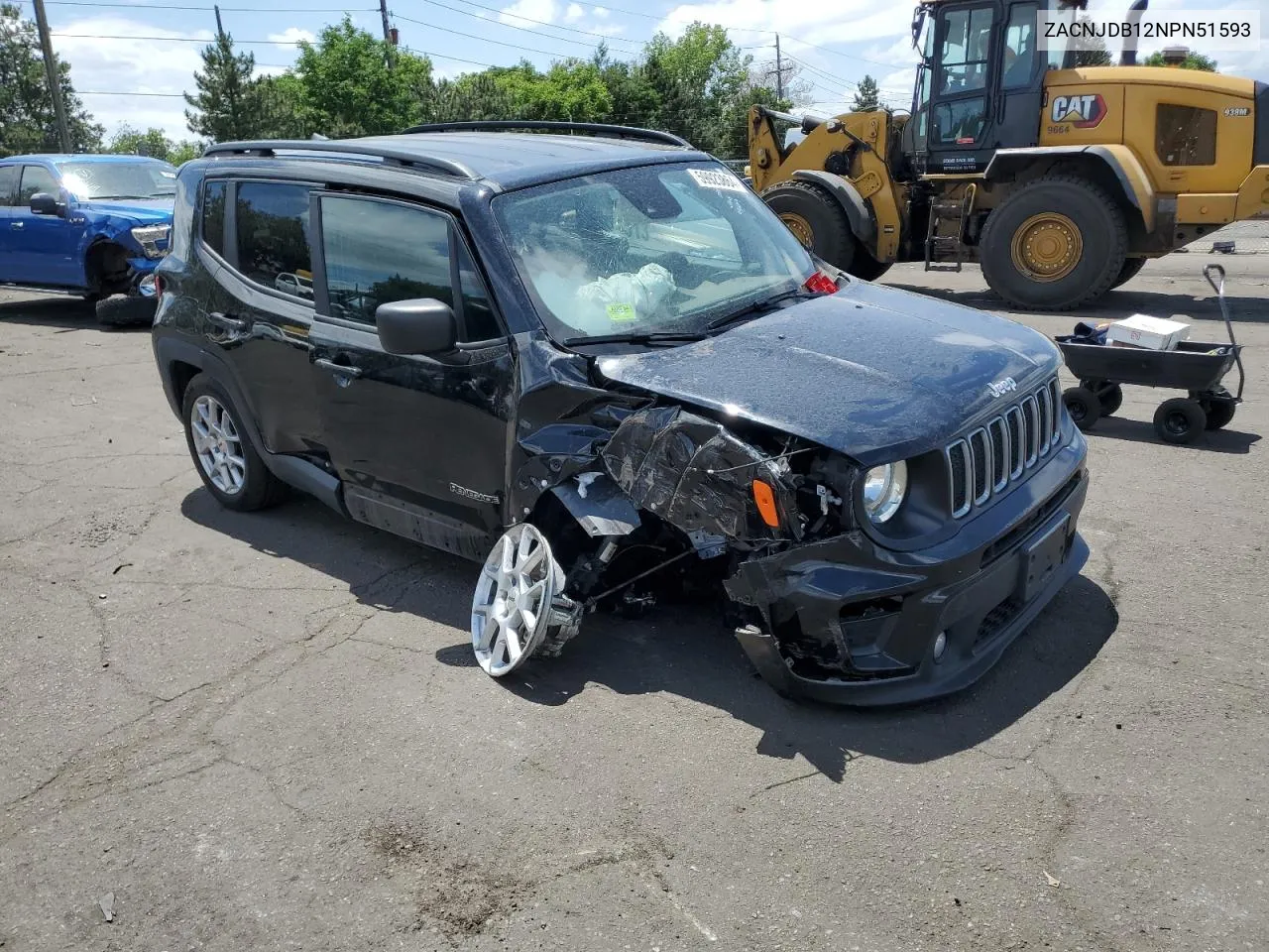 2022 Jeep Renegade Latitude VIN: ZACNJDB12NPN51593 Lot: 59923864