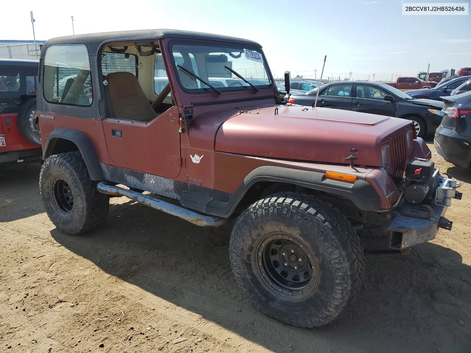 1987 Jeep Wrangler VIN: 2BCCV81J2HB526436 Lot: 67293034