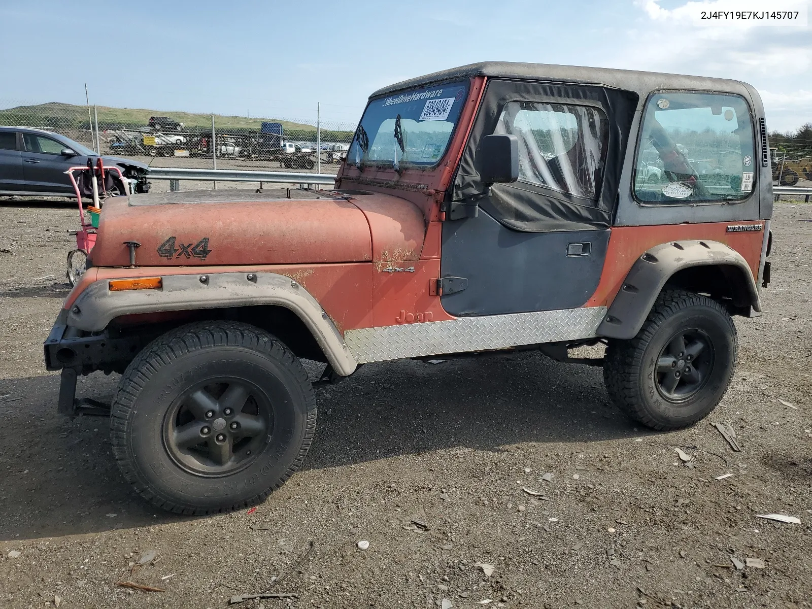 1989 Jeep Wrangler / Yj VIN: 2J4FY19E7KJ145707 Lot: 58849484