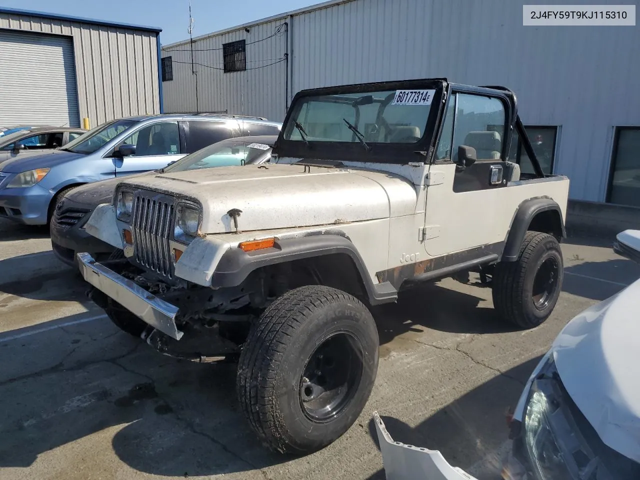 1989 Jeep Wrangler / Yj Laredo VIN: 2J4FY59T9KJ115310 Lot: 60177314