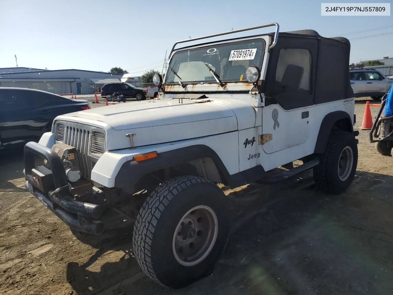 1992 Jeep Wrangler / Yj S VIN: 2J4FY19P7NJ557809 Lot: 57091974