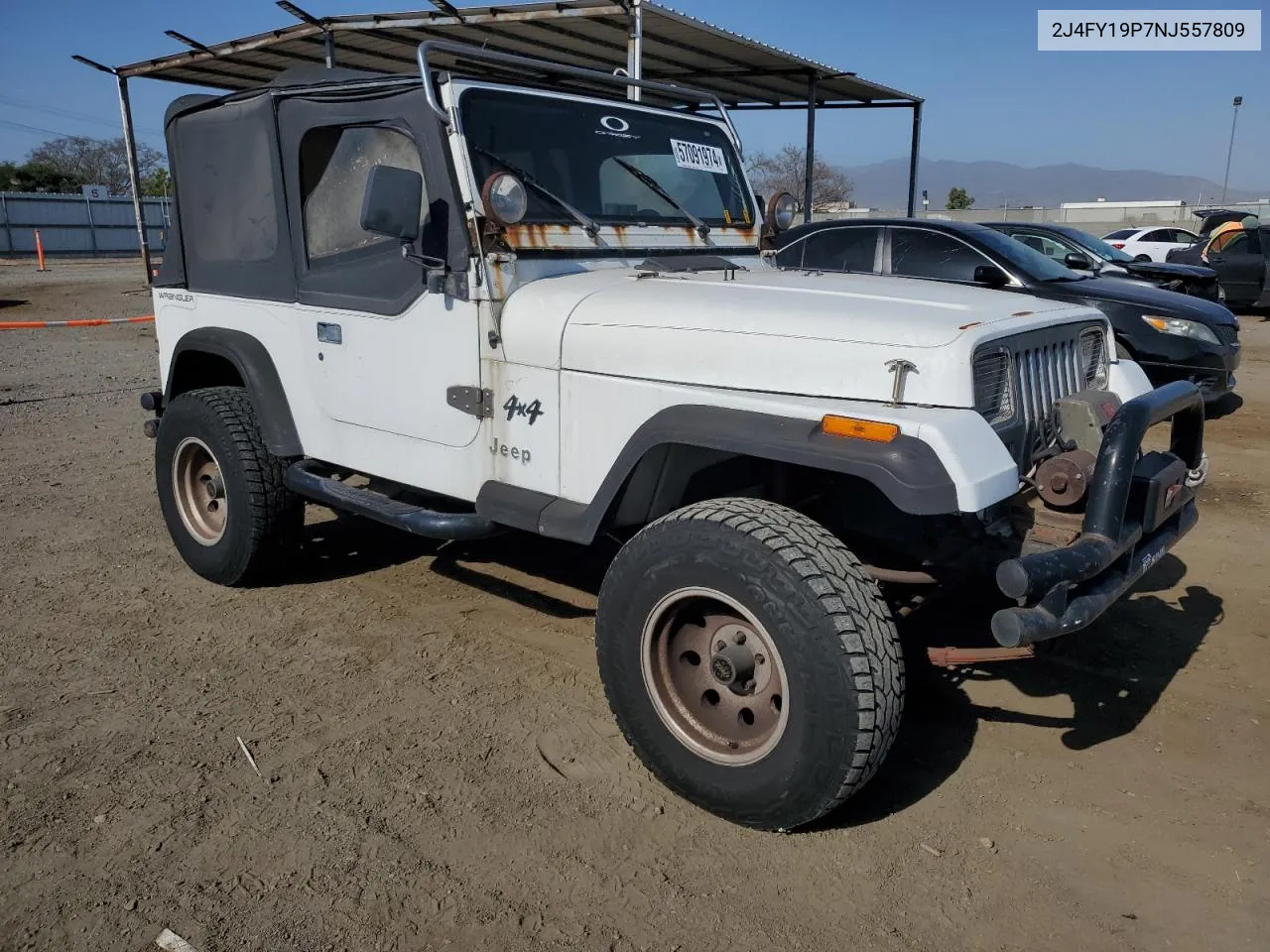 1992 Jeep Wrangler / Yj S VIN: 2J4FY19P7NJ557809 Lot: 57091974