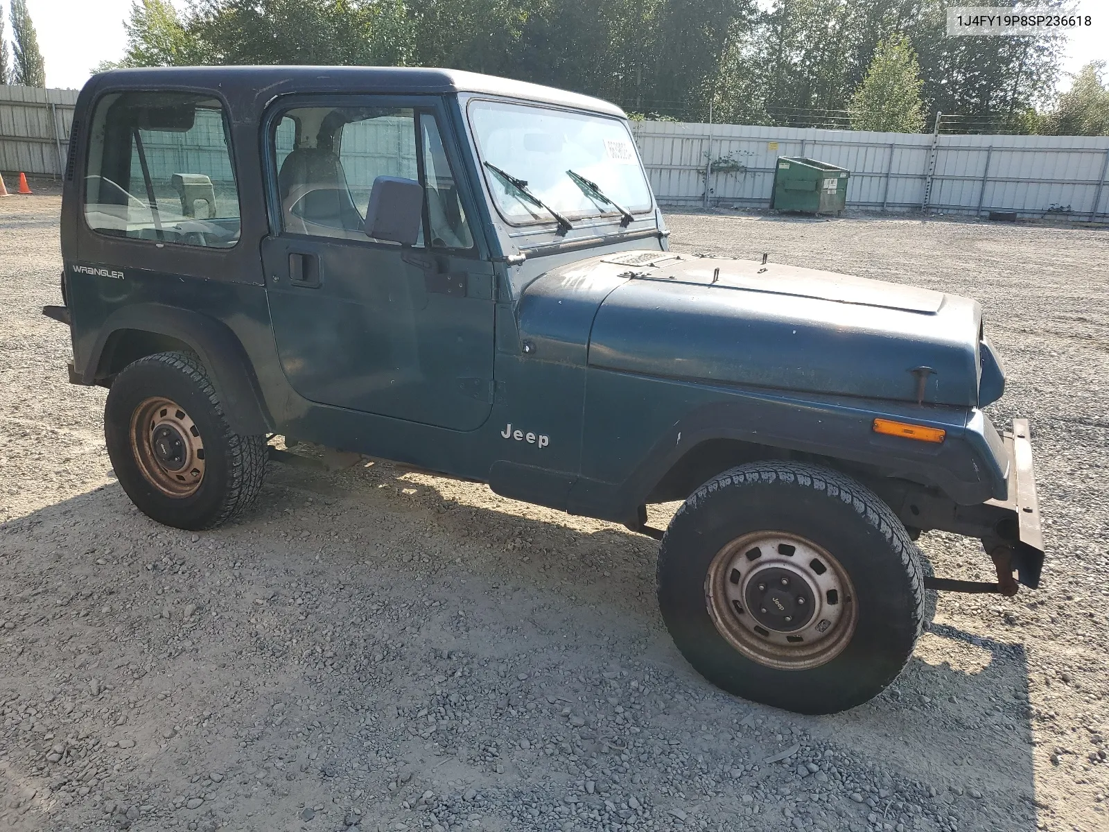 1995 Jeep Wrangler / Yj S VIN: 1J4FY19P8SP236618 Lot: 66390264