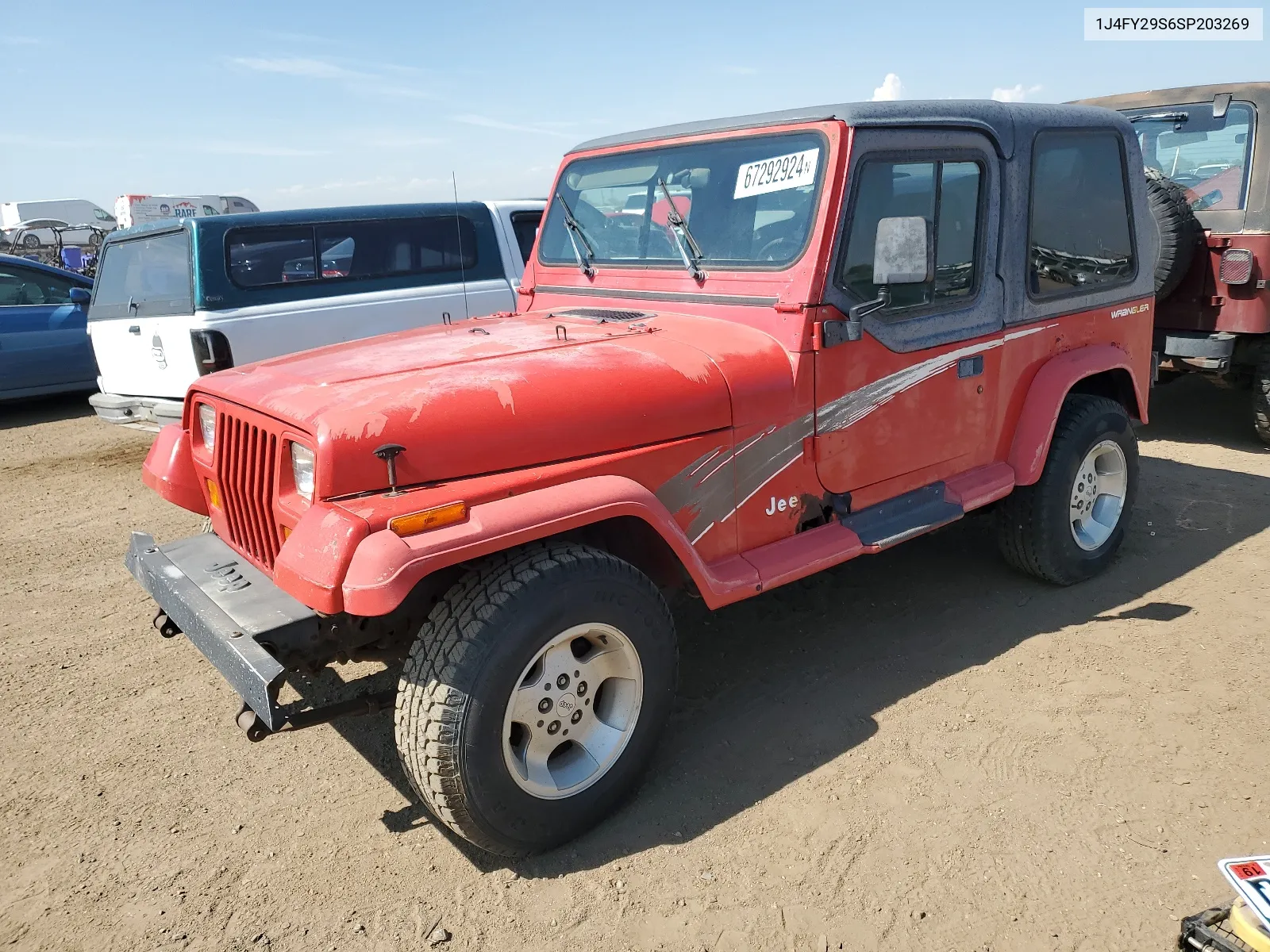 1995 Jeep Wrangler / Yj Se VIN: 1J4FY29S6SP203269 Lot: 67292924