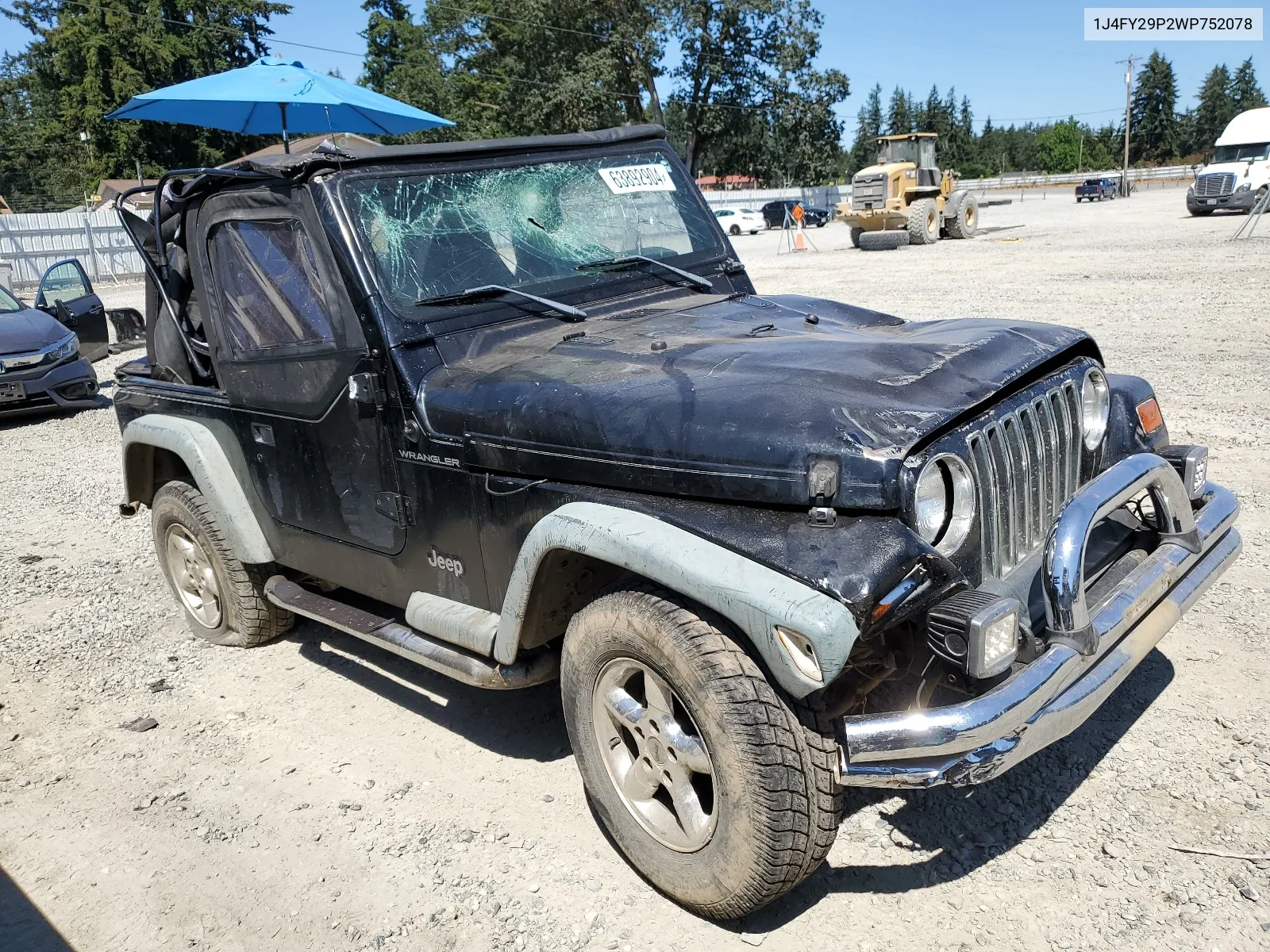 1998 Jeep Wrangler / Tj Se VIN: 1J4FY29P2WP752078 Lot: 63892904