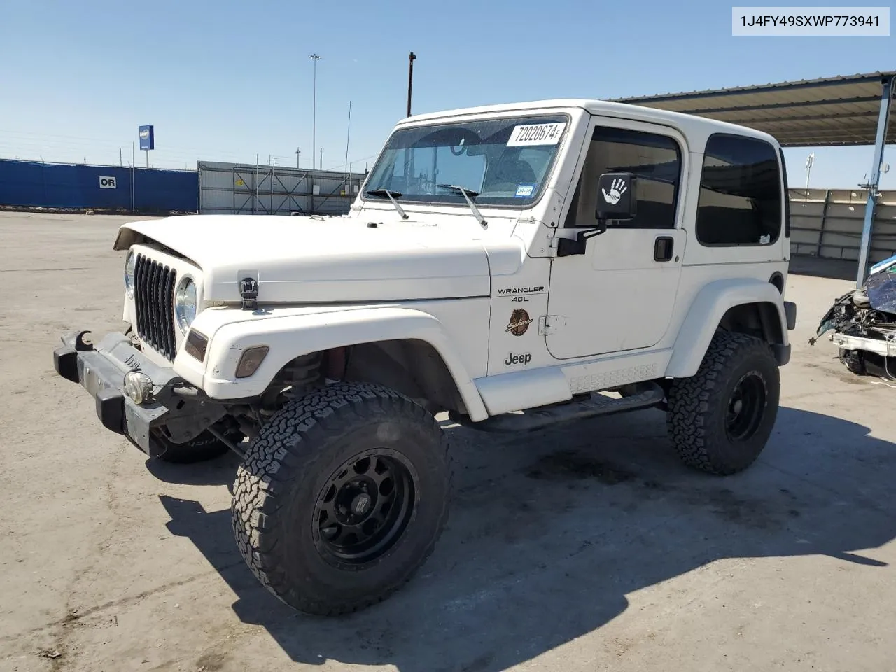 1998 Jeep Wrangler / Tj Sahara VIN: 1J4FY49SXWP773941 Lot: 72020674