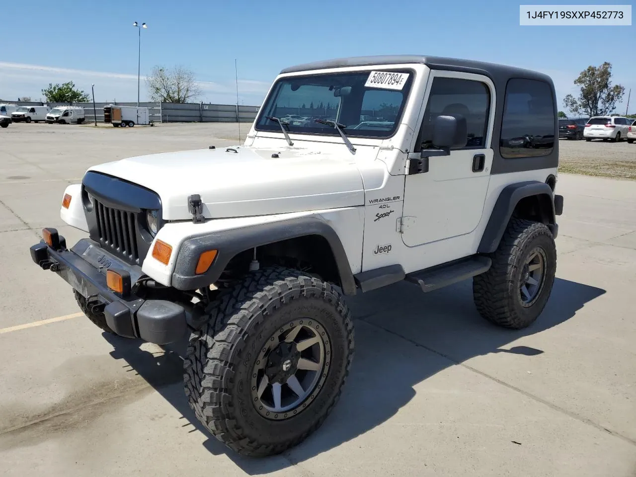 1999 Jeep Wrangler / Tj Sport VIN: 1J4FY19SXXP452773 Lot: 50807894