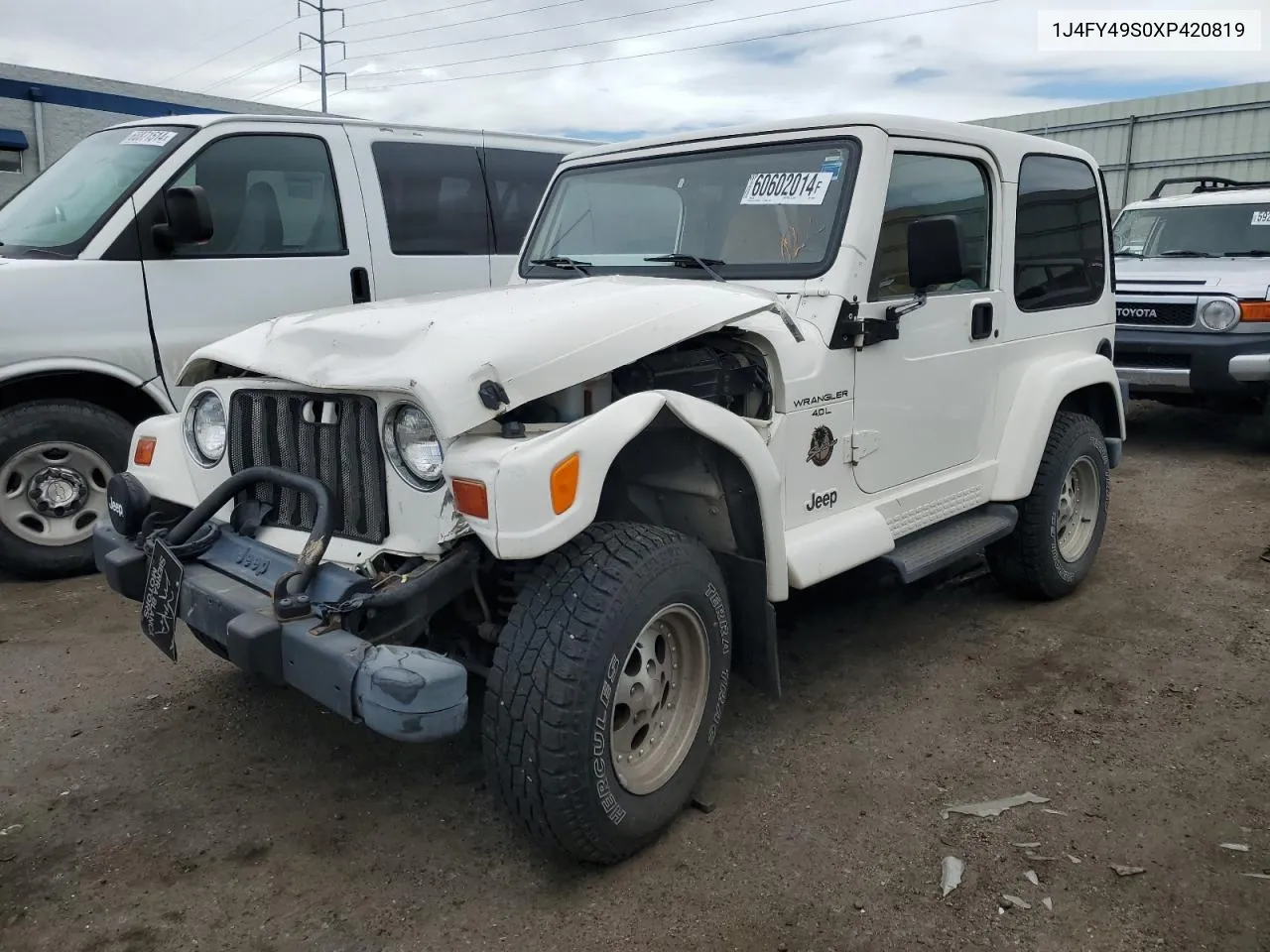 1999 Jeep Wrangler / Tj Sahara VIN: 1J4FY49S0XP420819 Lot: 60602014