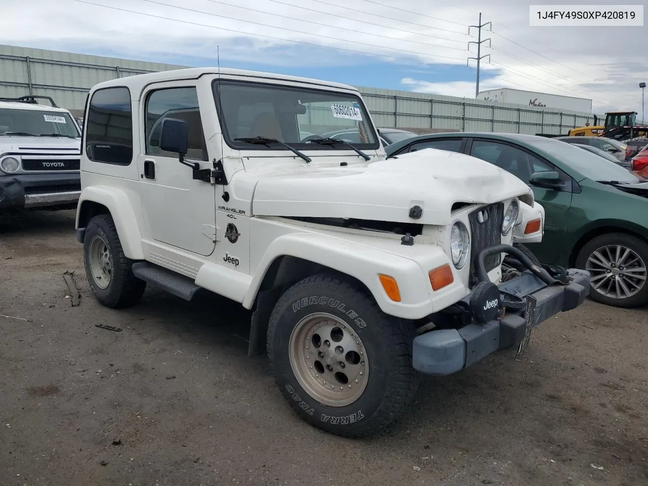 1999 Jeep Wrangler / Tj Sahara VIN: 1J4FY49S0XP420819 Lot: 60602014