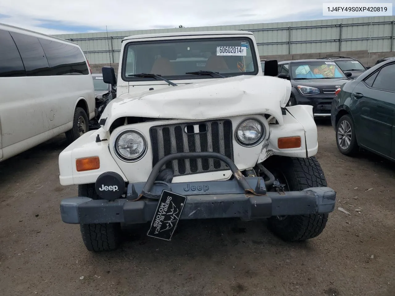 1999 Jeep Wrangler / Tj Sahara VIN: 1J4FY49S0XP420819 Lot: 60602014