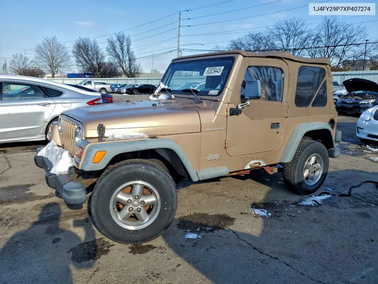 1J4FY29P7XP407274 1999 Jeep Wrangler / Tj Se