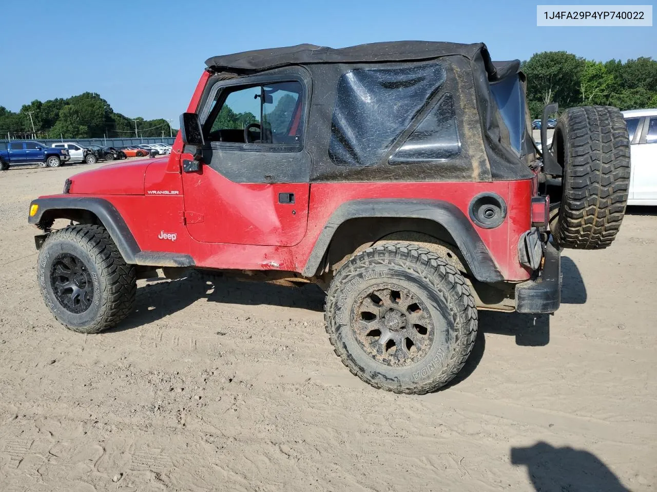 2000 Jeep Wrangler / Tj Se VIN: 1J4FA29P4YP740022 Lot: 61619674