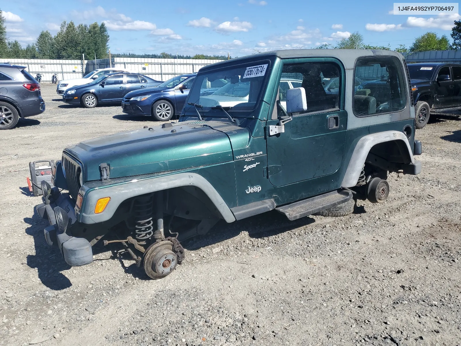 2000 Jeep Wrangler / Tj Sport VIN: 1J4FA49S2YP706497 Lot: 65677674