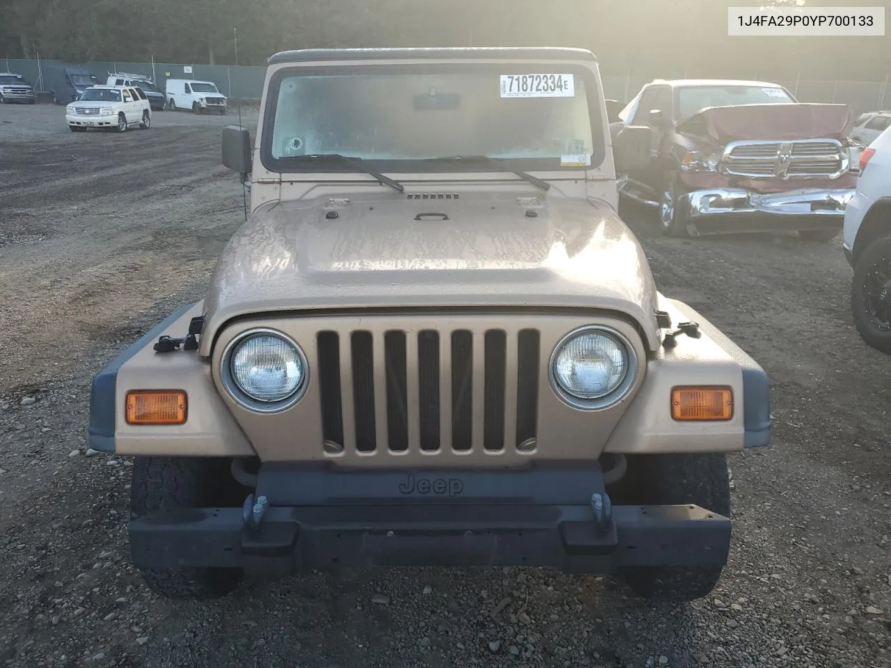 2000 Jeep Wrangler / Tj Se VIN: 1J4FA29P0YP700133 Lot: 71872334