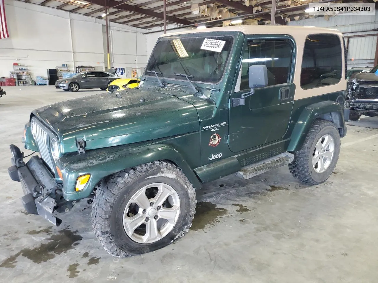 2001 Jeep Wrangler / Tj Sahara VIN: 1J4FA59S41P334303 Lot: 58280864