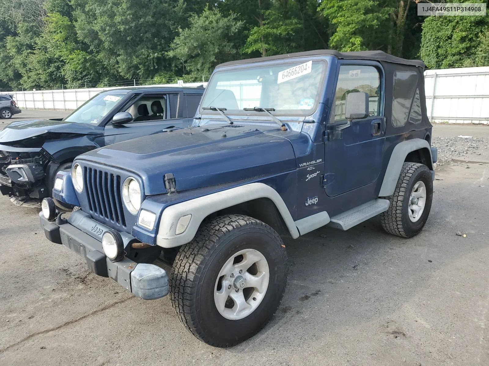 2001 Jeep Wrangler / Tj Sport VIN: 1J4FA49S11P314908 Lot: 64666204