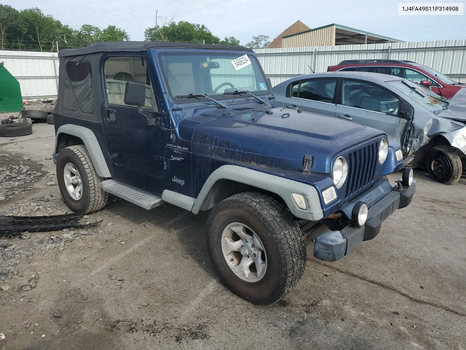 2001 Jeep Wrangler / Tj Sport VIN: 1J4FA49S11P314908 Lot: 64666204