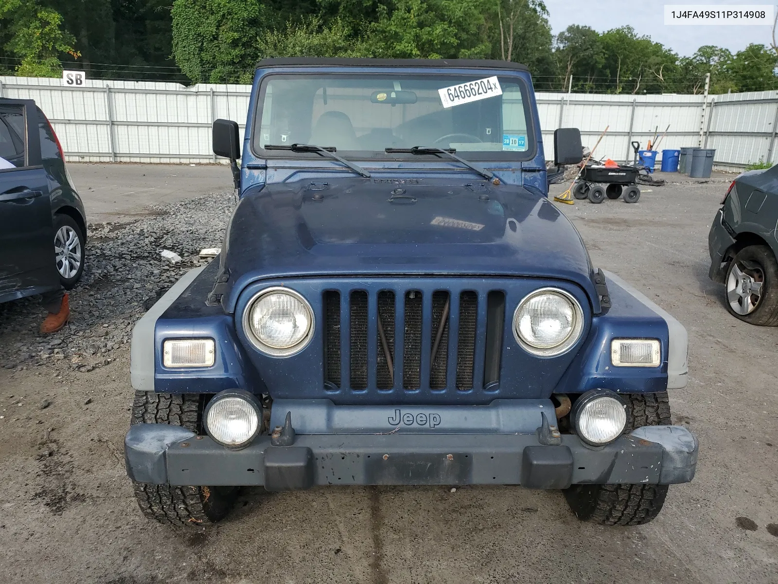 2001 Jeep Wrangler / Tj Sport VIN: 1J4FA49S11P314908 Lot: 64666204