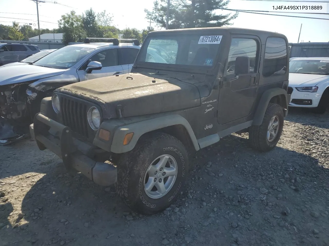 2001 Jeep Wrangler / Tj Sport VIN: 1J4FA49SX1P318889 Lot: 67213064