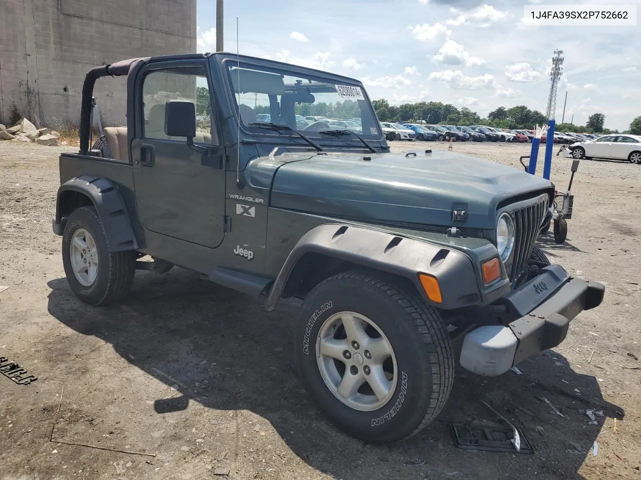 2002 Jeep Wrangler / Tj X VIN: 1J4FA39SX2P752662 Lot: 62080014