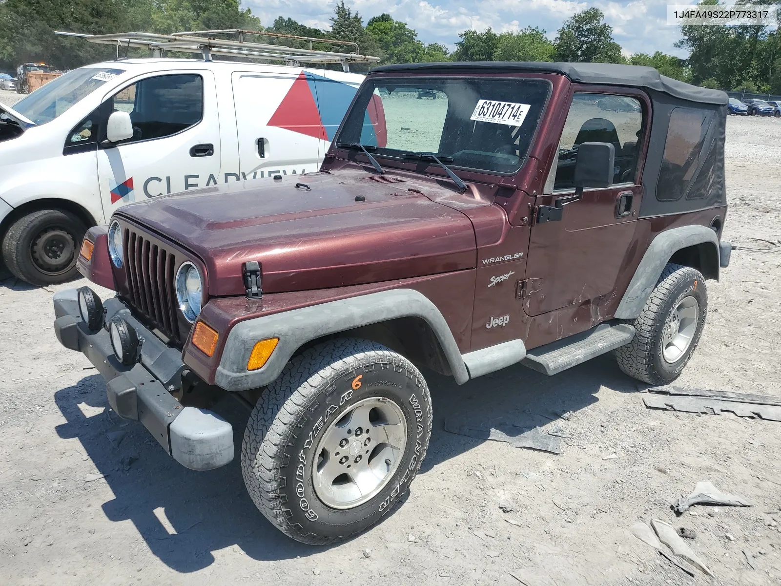 2002 Jeep Wrangler / Tj Sport VIN: 1J4FA49S22P773317 Lot: 63104714