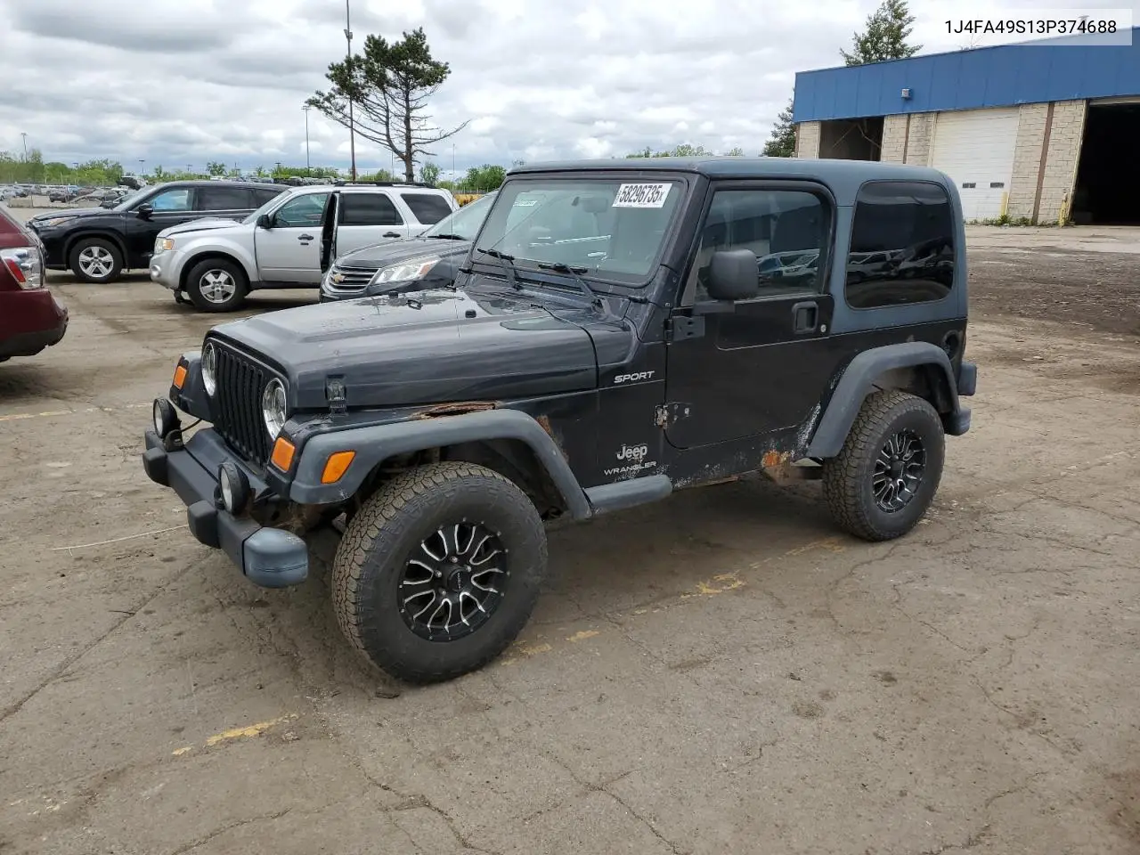 2003 Jeep Wrangler / Tj Sport VIN: 1J4FA49S13P374688 Lot: 58296735