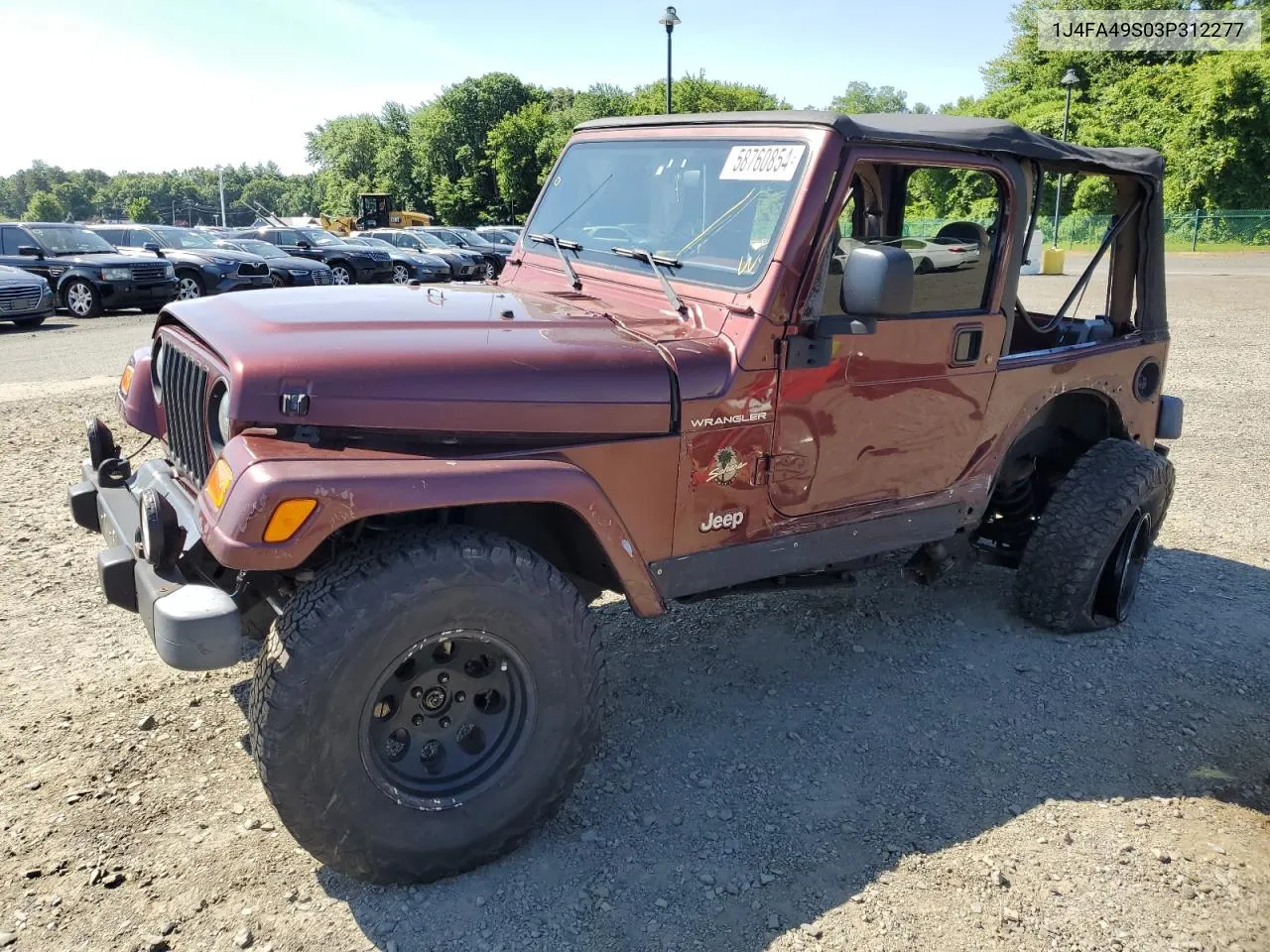 2003 Jeep Wrangler / Tj Sport VIN: 1J4FA49S03P312277 Lot: 58760854