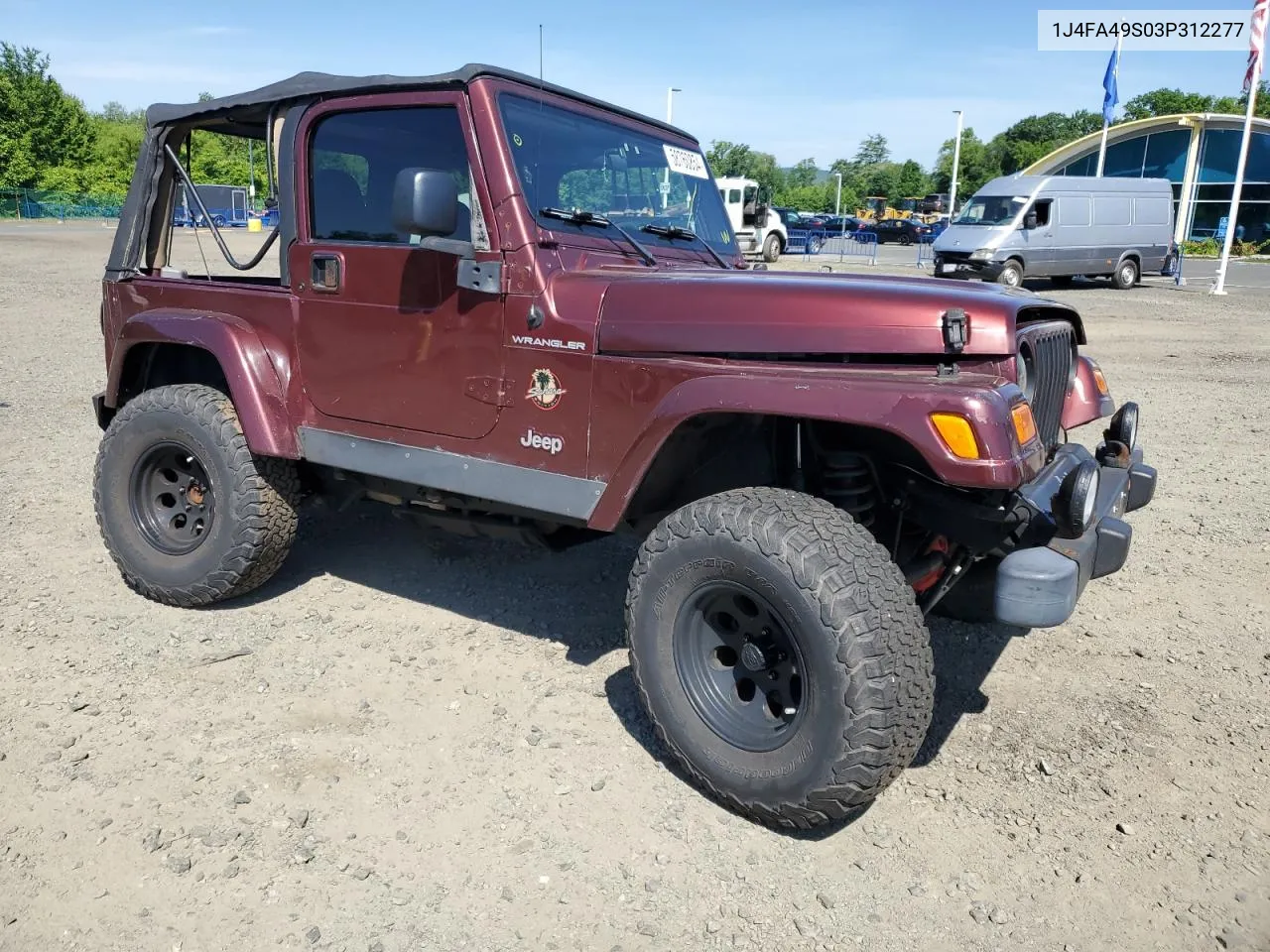 2003 Jeep Wrangler / Tj Sport VIN: 1J4FA49S03P312277 Lot: 58760854