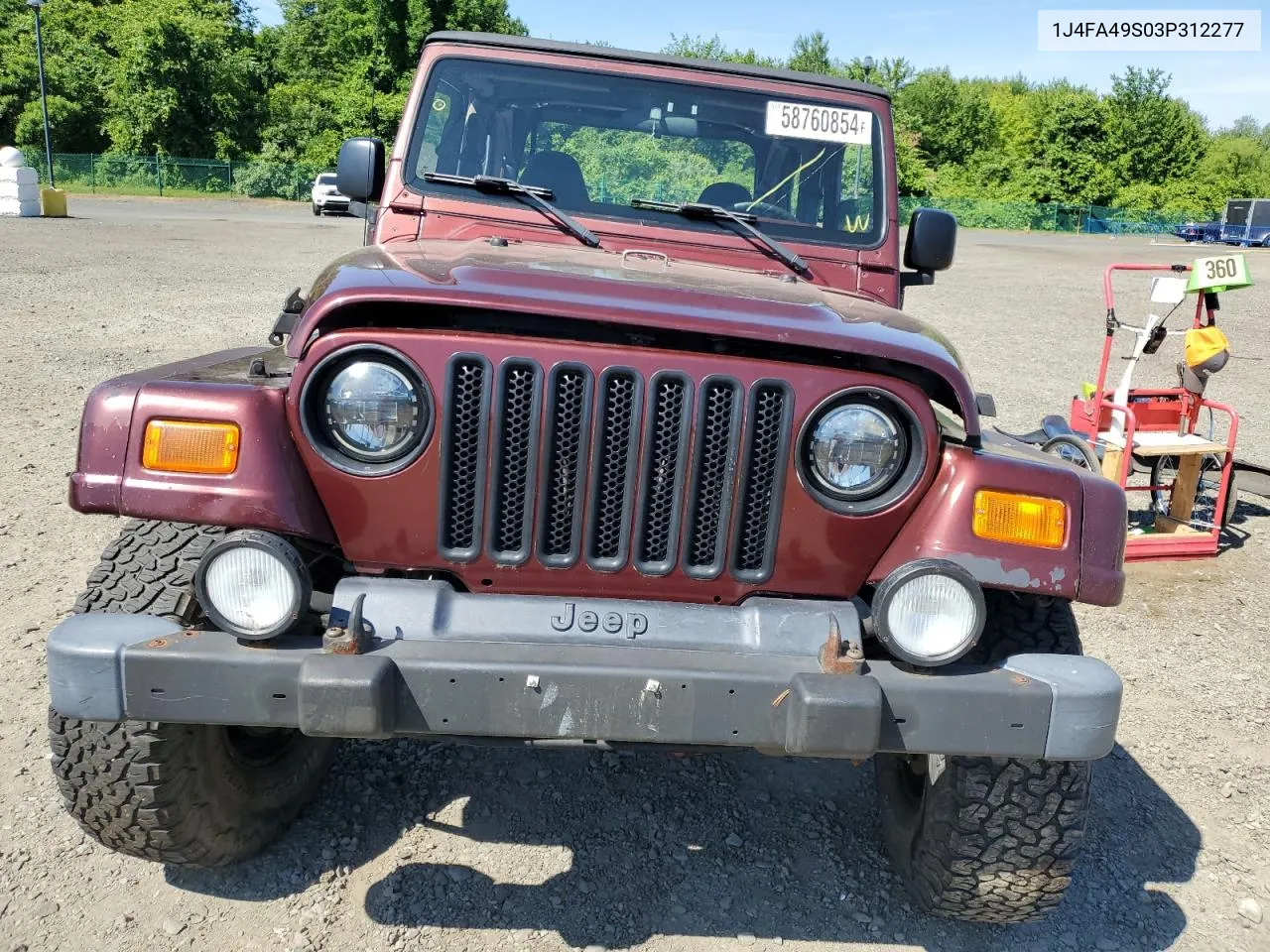 2003 Jeep Wrangler / Tj Sport VIN: 1J4FA49S03P312277 Lot: 58760854