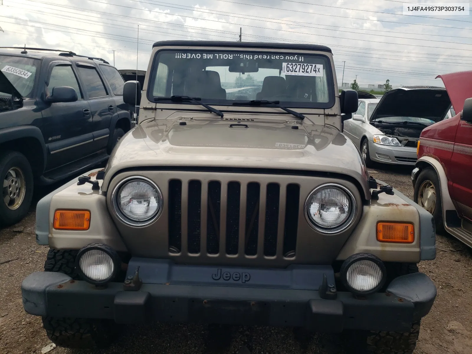 2003 Jeep Wrangler / Tj Sport VIN: 1J4FA49S73P303754 Lot: 63279274