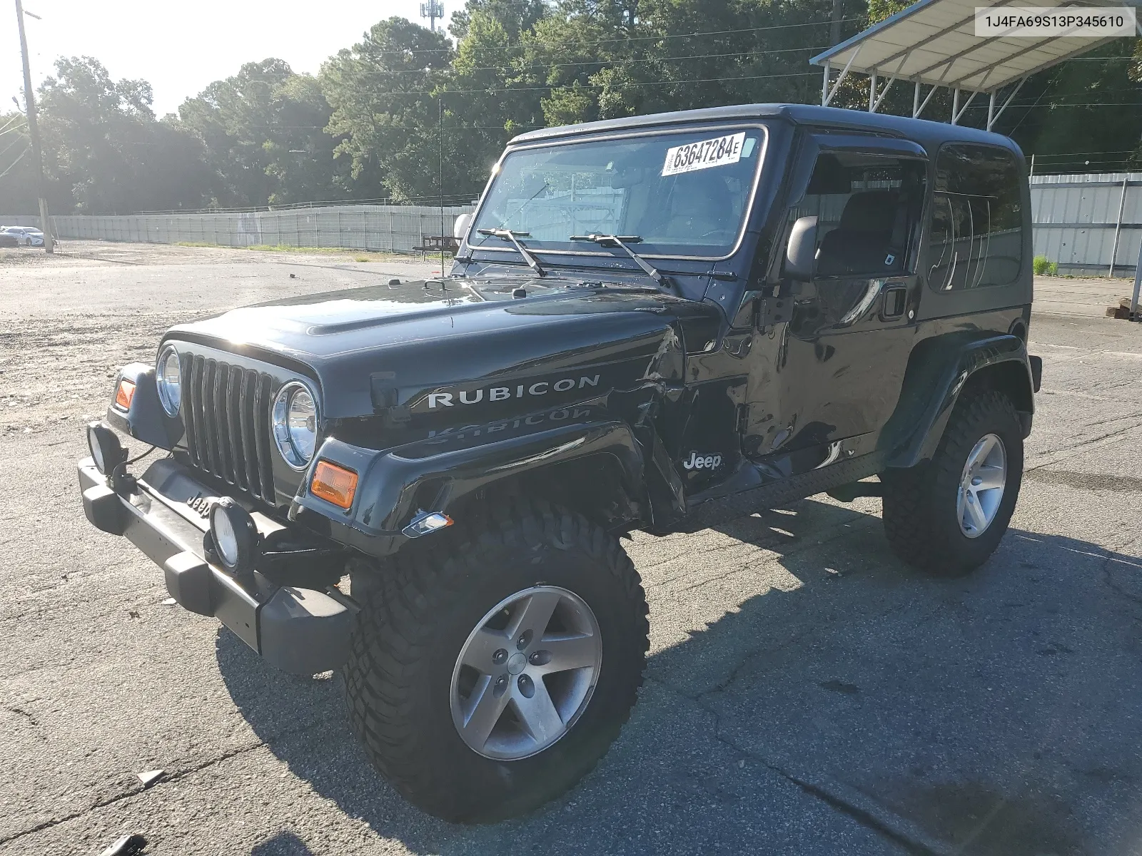 2003 Jeep Wrangler / Tj Rubicon VIN: 1J4FA69S13P345610 Lot: 63647284