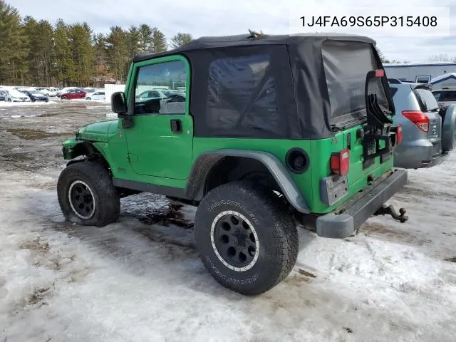 2005 Jeep Wrangler / Tj Rubicon VIN: 1J4FA69S65P315408 Lot: 54324644