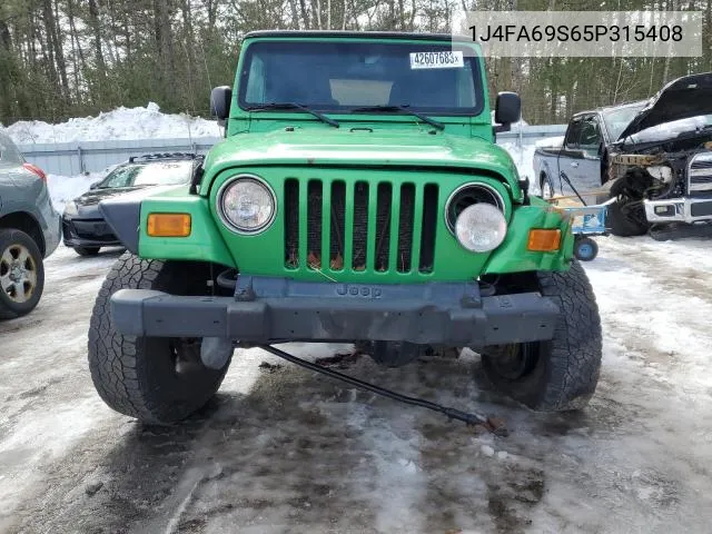 2005 Jeep Wrangler / Tj Rubicon VIN: 1J4FA69S65P315408 Lot: 54324644