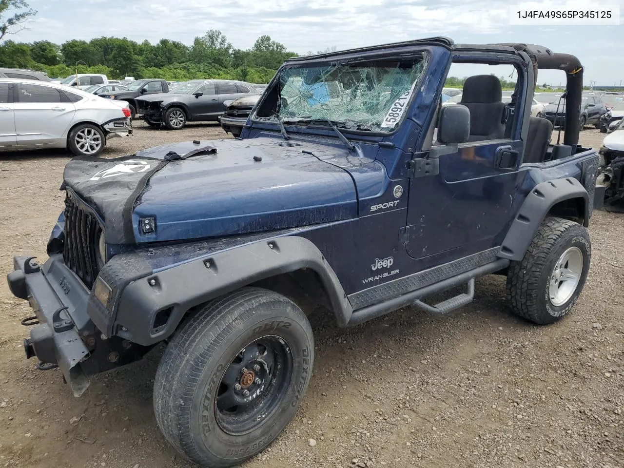 2005 Jeep Wrangler / Tj Sport VIN: 1J4FA49S65P345125 Lot: 58921384