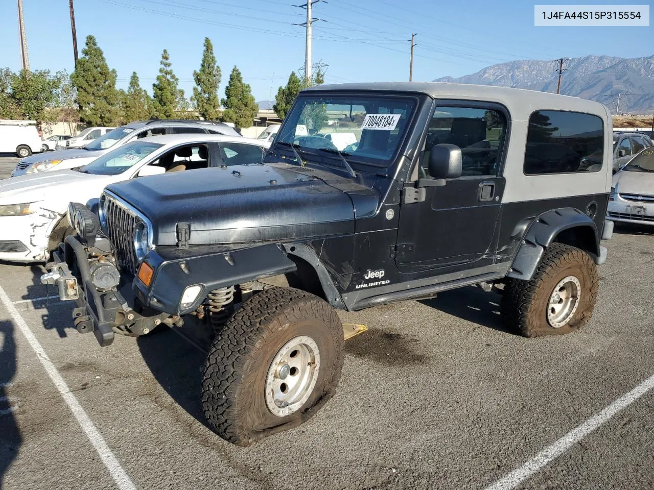 2005 Jeep Wrangler / Tj Unlimited VIN: 1J4FA44S15P315554 Lot: 70048184