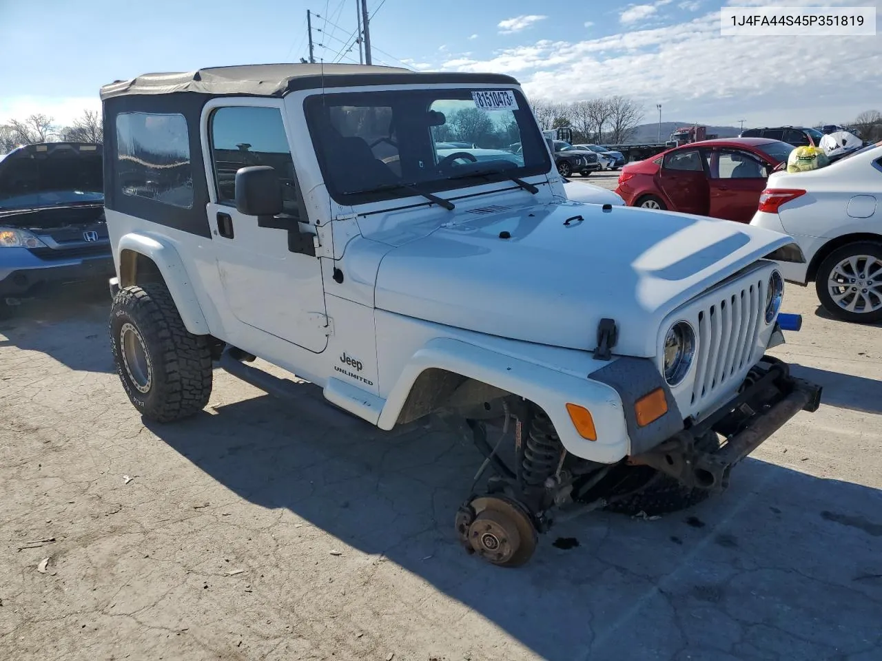 1J4FA44S45P351819 2005 Jeep Wrangler / Tj Unlimited